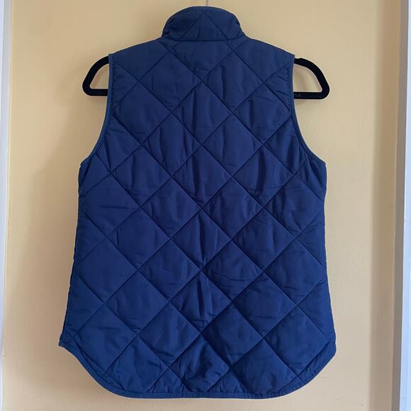 J. Crew Quilted Puffer Vest in Navy Blue Sz XS Preppy Fall Fashion Pockets - Picture 10 of 10